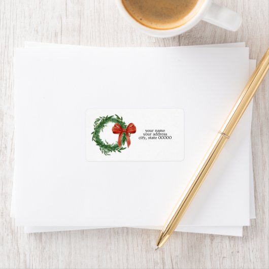 Étiquette Simple Wreath Address Labels (En situation)