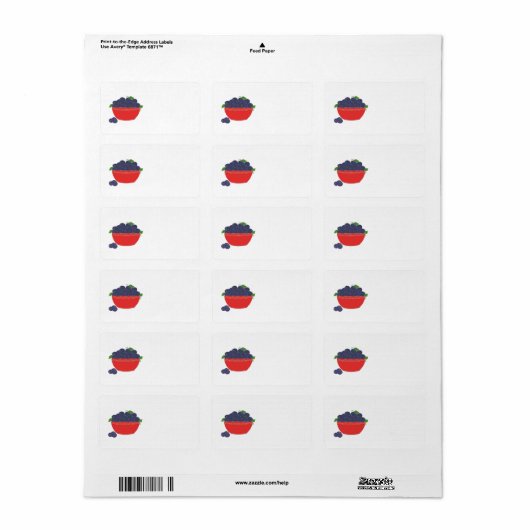 Étiquette Simplement des bleuets (Feuille entière)