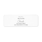 Étiquette Simplement l'avenir Adresse de retour de mariage M (Devant)