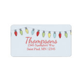 Étiquette Simples lumières à cordes de Noël personnalisées (Devant)