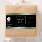 Étiquette Simples typographie lux noir vert cosmétique logo (En situation)