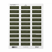 Étiquette Simplicité Florale 1 Adresse de Retour Vert Modern (Feuille entière)