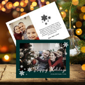 Étiquette Simplistic Snowflakes Dark Green Adresse de retour