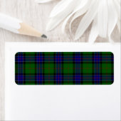 Étiquette Sinclair tartan bleu vert plaid (En situation)