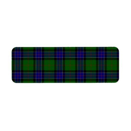 Étiquette Sinclair tartan bleu vert plaid (Devant)