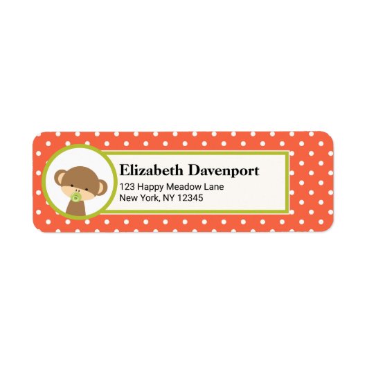 Étiquette Singe de bébé mignonne avec une Pacificateur en Po (Devant)