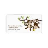 Étiquette Singes mignons (Devant)