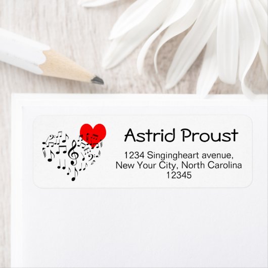 Étiquette Singing Heart one of a-Kind (En situation)