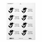 Étiquette Sirène à bord noir/blanc Thunder_Cove (Feuille entière)