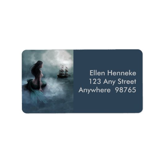 Étiquette Sirène et navire pirate (Devant)