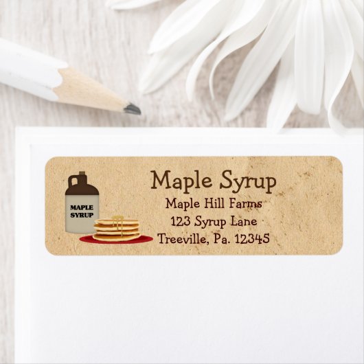 Étiquette sirop d'érable petit (En situation)