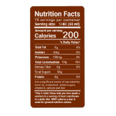 Étiquette Sirop d'érable Valeur nutritive Derniers règlement (Devant)