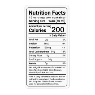 Étiquette Sirop d'érable Valeur nutritive Derniers règlement