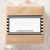 Étiquette Site tendance Black White Stripes Hair Salon (En situation)