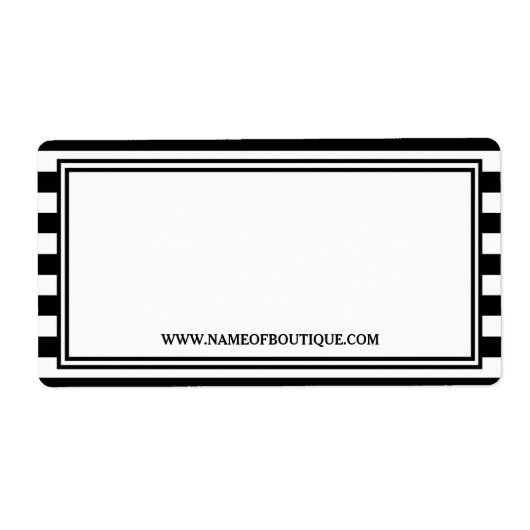 Étiquette Site tendance Black White Stripes Hair Salon (Devant)