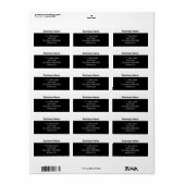 Étiquette Site Web d'Entreprise Noir et Blanc de Base Adress (Feuille entière)