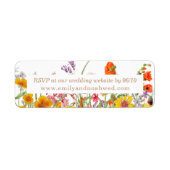 Étiquette Site Web du Mariage campagnard de fleurs sauvages (Devant)