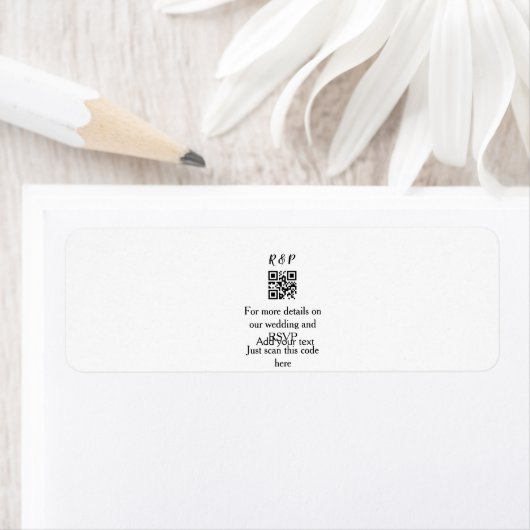 Étiquette site web mariage rsvp q r code ajouter nom texte t (En situation)