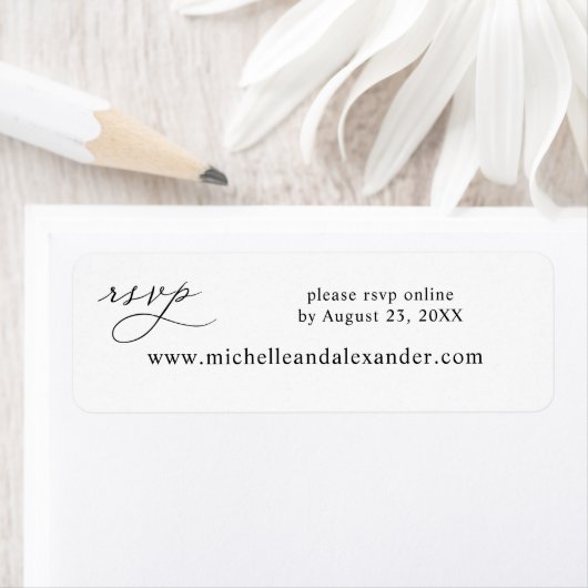 Étiquette Site web RSVP moderne noir et blanc (En situation)