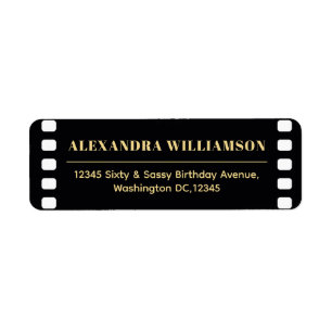 Étiquette Sixty&Sassy Black Gold Roaring 20s Adresse de reto