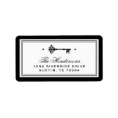 Étiquette Skeleton Key | Black and White New Address (Devant)