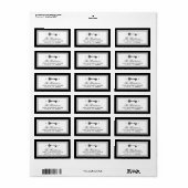 Étiquette Skeleton Key | Black and White New Address (Feuille entière)