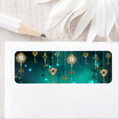 Étiquette Skeleton Keys on Green Background (En situation)