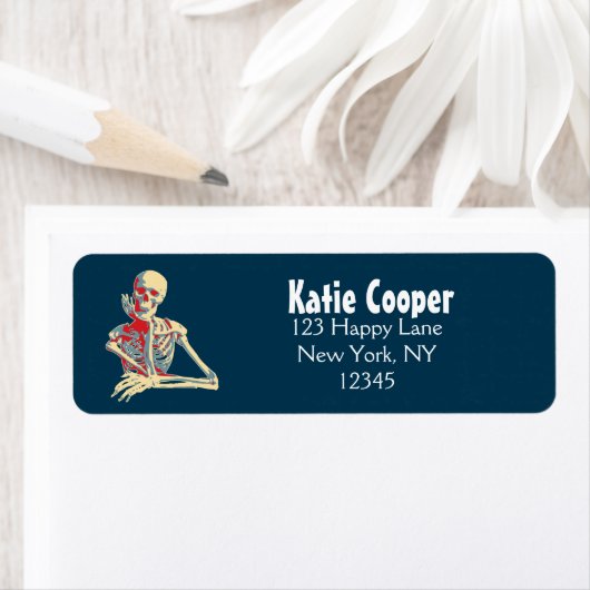 Étiquette Skeleton rétro (En situation)