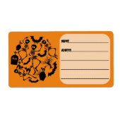 Étiquette Skeletons d'Halloween Macabre Dance (Devant)