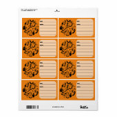 Étiquette Skeletons d'Halloween Macabre Dance (Feuille entière)