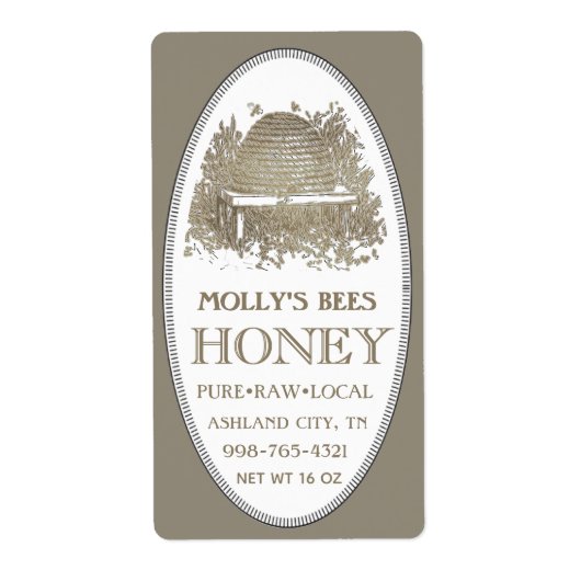 Étiquette Skep de miel avec adresse de frontière ou expéditi (Devant)