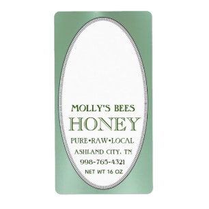 Étiquette Skep de miel avec adresse de frontière ou vert d'e