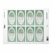 Étiquette Skep de miel avec adresse de frontière ou vert d'e (Feuille entière)