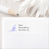 Étiquette Ski de neige bleu lavande (En situation)