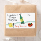 Étiquette Ski nourriture tomate huile d'olive fromage sticke (En situation)