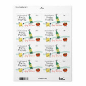 Étiquette Ski nourriture tomate huile d'olive fromage sticke (Feuille entière)