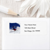 Étiquette Ski Racing sur la montagne (En situation)