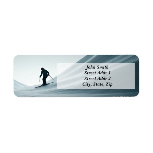 Étiquette Skieur minimaliste faisant du ski (Devant)