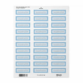 Étiquette Sky Blue Chevron Stripes Mariage moderne (Feuille entière)