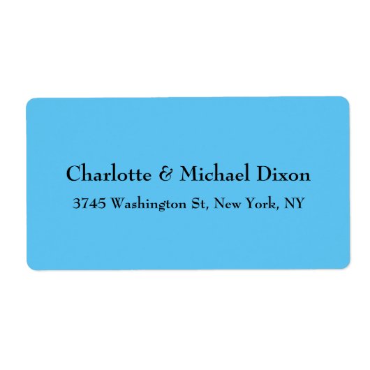 Étiquette Sky Blue Classical Style élégant Famille Élégante (Devant)