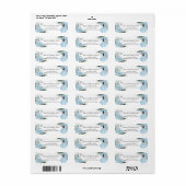 Étiquette Sky Blue Roses Floral Quinceañera Adresse de retou (Feuille entière)