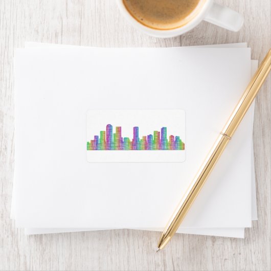 Étiquette Skyline de Denver (En situation)