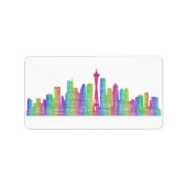 Étiquette Skyline de Seattle (Devant)