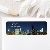 Étiquette Skyline du centre-ville de Manhattan à Night Light (En situation)