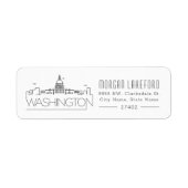 Étiquette Skyline stylisé Washington DC | (Devant)