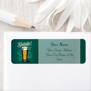Étiquette Slàinte ! Saint Patrick's Day Pint of Beer on Gree