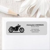 Étiquette Sleek Black Motorcycle Return Address Label (En situation)