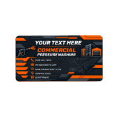 Étiquette Sleek Obsidian Polygon Commercial Cleaning (Devant)