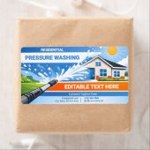 Étiquette Sleek Split Residential pressure washing Design (En situation)