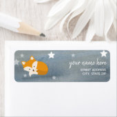 Étiquette Sleepy Fox Stars Baby shower aquarelle (En situation)
